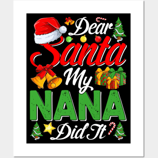 Dear Santa My Nana Did It Funny Posters and Art
